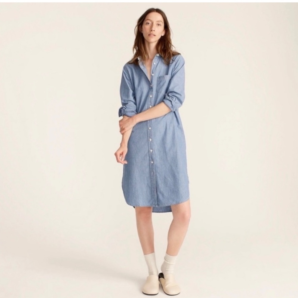 J Crew Classic-Fit chambray shirtdress NWT size 2 tall